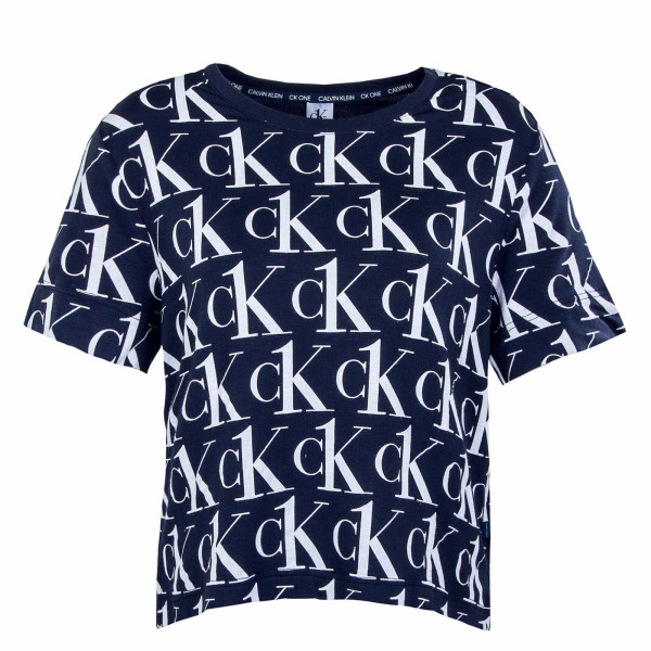 Damen T-Shirt - Crew Neck Plush Print - Blue Shadow