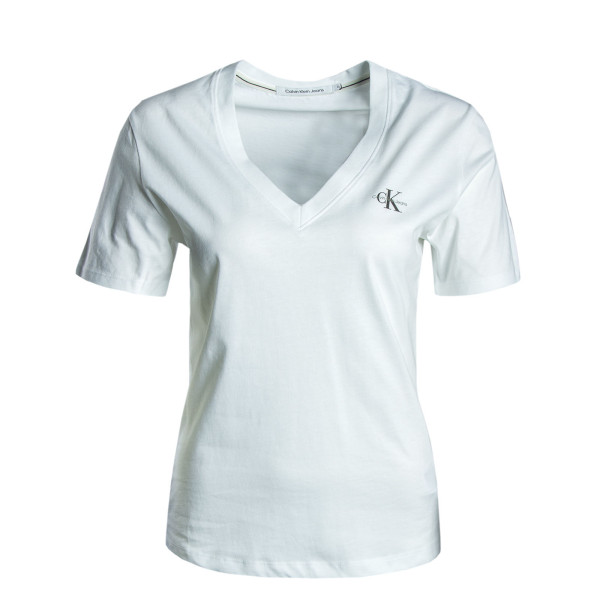 Damen T-Shirt - Micro Monologo Slim - Bright White