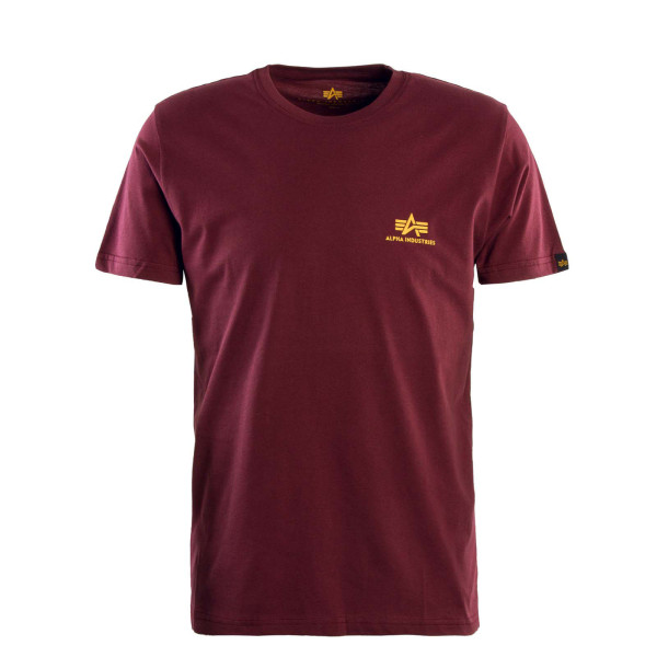 Herren T-Shirt - Basic Small Logo - Burgundy
