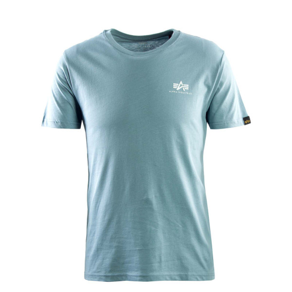Herren T-Shirt - Basic Small Logo - Grey / Blue