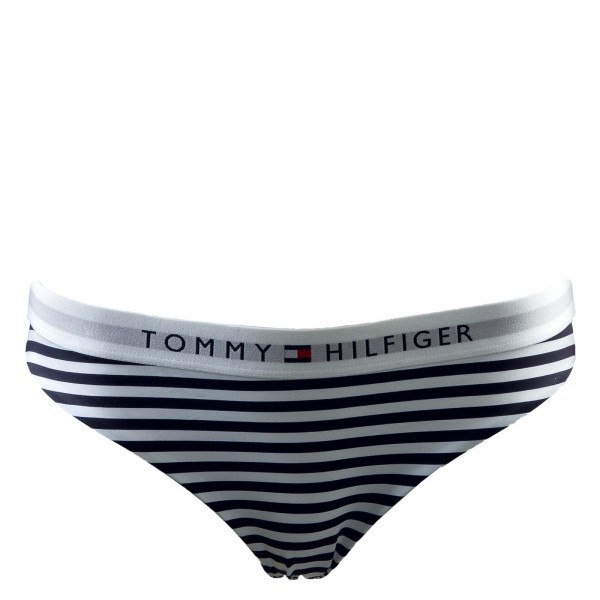 Damen Bikinihose - Print Stripe - Navy / White