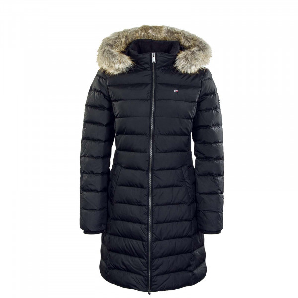 Damen Mantel - Essential Hooded Down Coat - Black