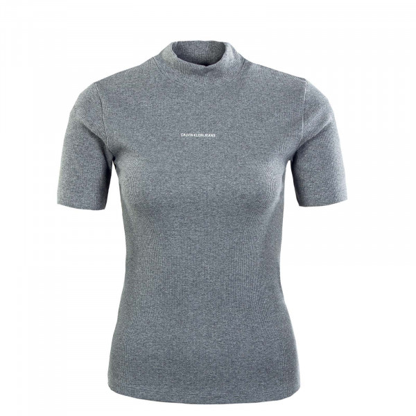 Damen T-Shirt - Micro Branding Rib - Grey