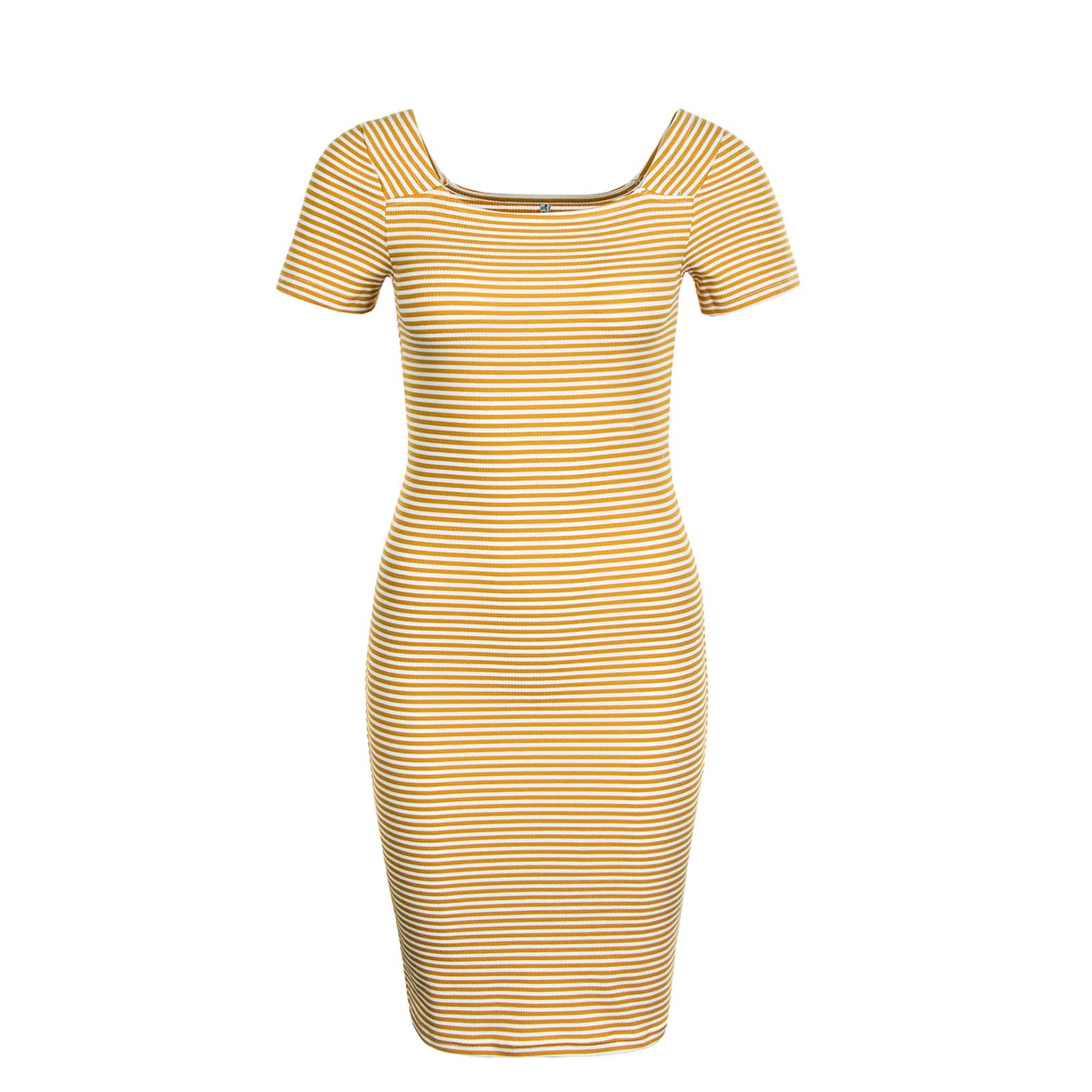 gelb-weißes Damen Kleid von Only online kaufen ...