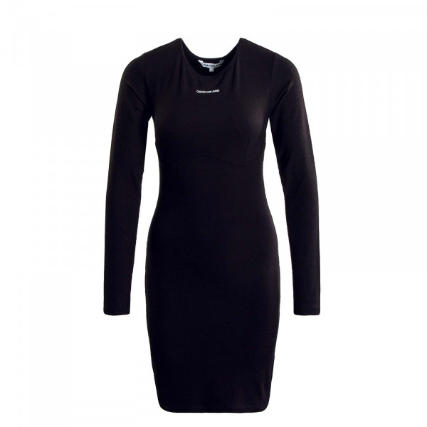 Damen Kleid - Underwire LS Rib Dress - Black