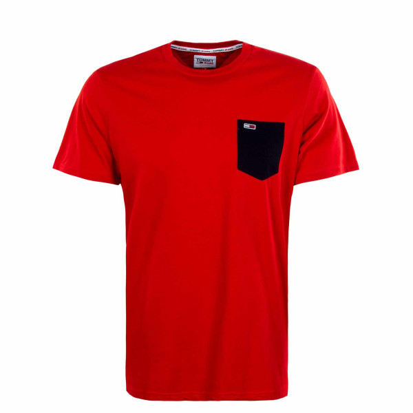 Herren T-Shirt - TJM Contrast Pocket - Deep Crimson