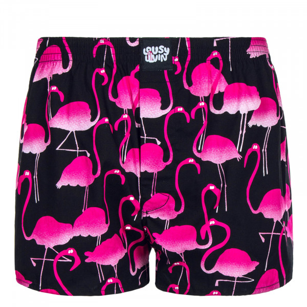 Herren Unterwäsche - Boxershort Flamingos - Black Pink