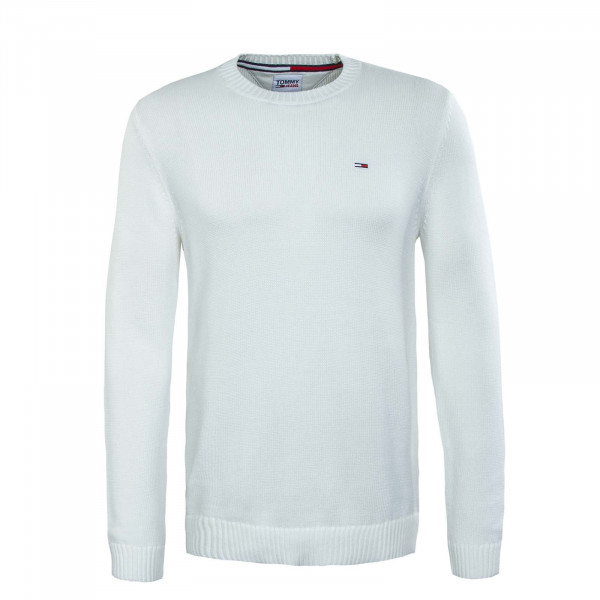 Herren Longsleeve - Essential Crew Neck Sweater Knit Ecru - White