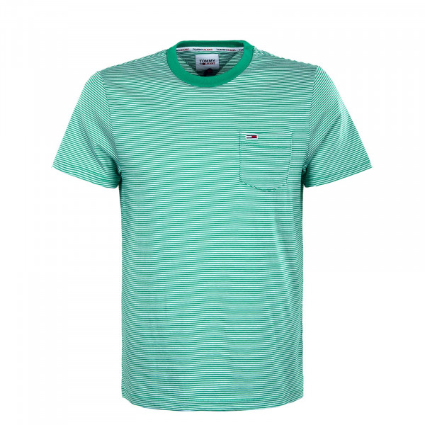 Herren T-Shirt - Reg Stripe Pocket Grassy - Green / White