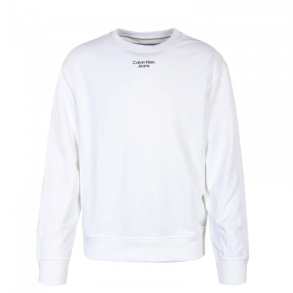 Herren Sweatshirt - Stacked Logo Crew - Bright White