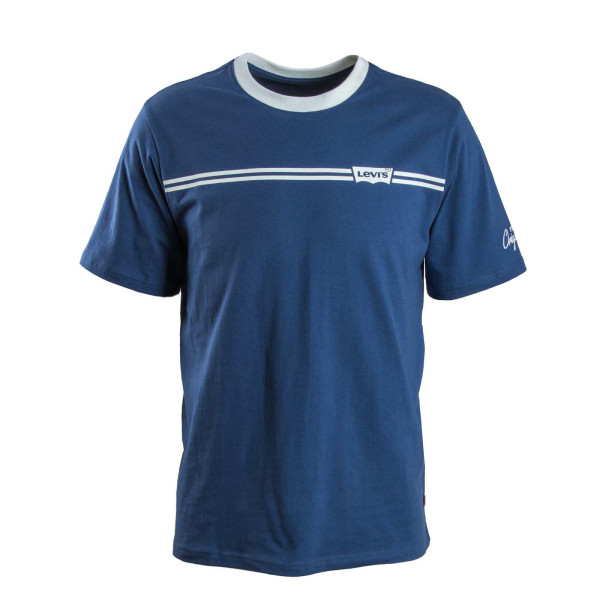 Herren T-Shirt - Relaxed Fit Stripe - Navy