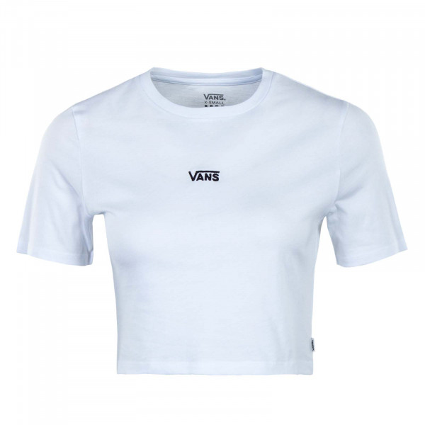 Damen T-Shirt - Flying V Crop Crew - White