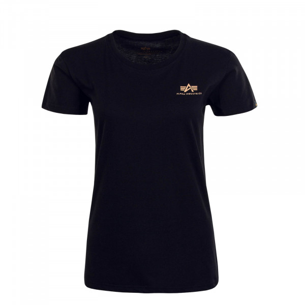 Damen T-Shirt - Basic Small Logo - Black Gold