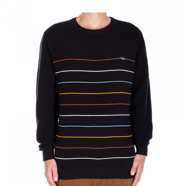 Herren Sweatshirt - Auf Deck Stripe 2 Knit Stripe - Black