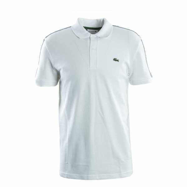 Herren Poloshirt - Short Sleeved Ribbed Collar - White