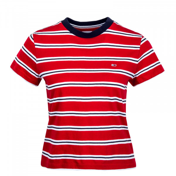 Damen T-Shirt - Regular Contrast 10180 - Deep Crimson