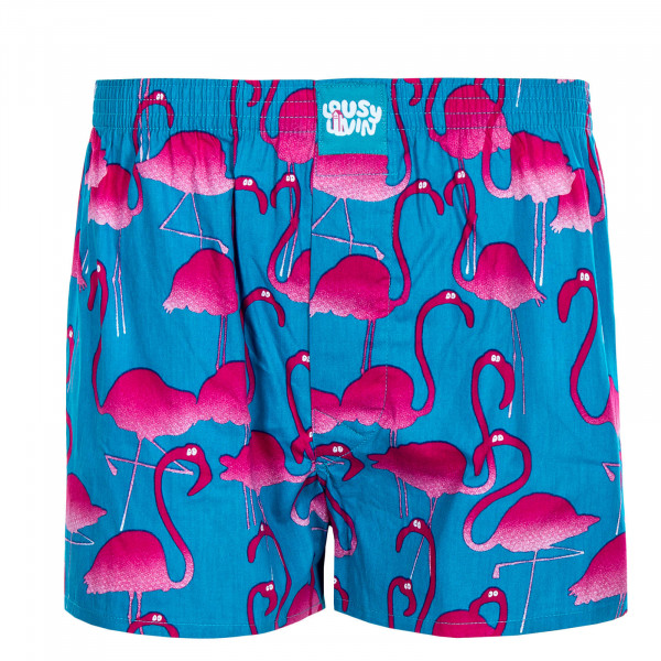 Herren Unterwäsche - Boxershorts Flamingos - Blue Pink