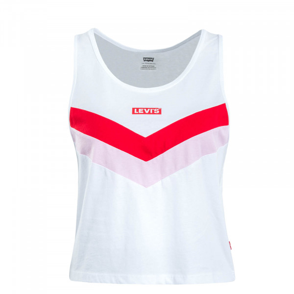 Damen Top - Florence - White Red Rosa