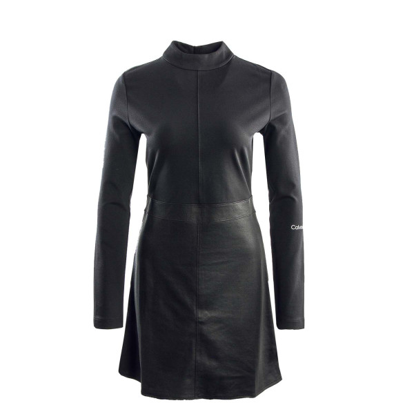 Damen Kleid - Coated Milano A-Line - Black