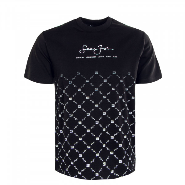 Herren T-Shirt - Classic Logo AOP Gradient - Black / White