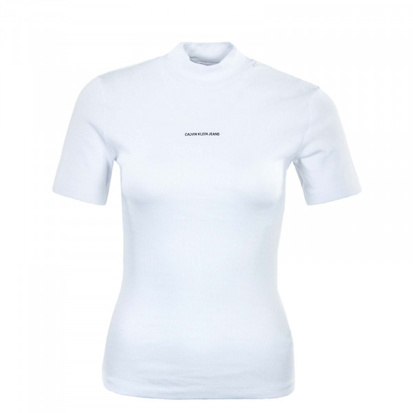 Damen T-Shirt - Micro Branding Rib - Bright White