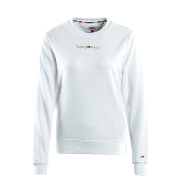 Damen Sweatshirt - Reg Gold Linear Crew - White
