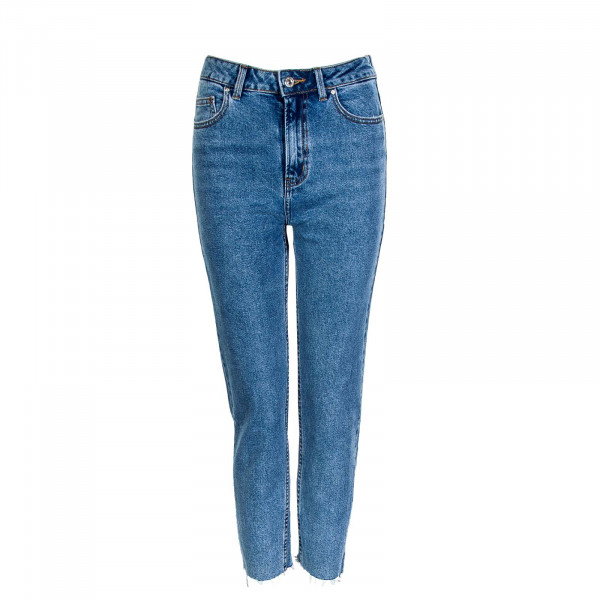 Damen Jeans - Emily Raw Crop Ank - Light Blue