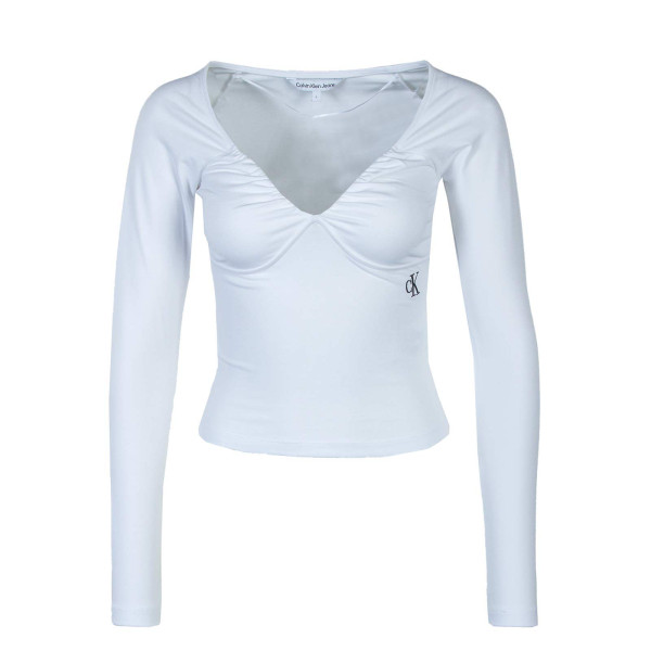 Damen Longsleeve - Ruched Bust - Bright White