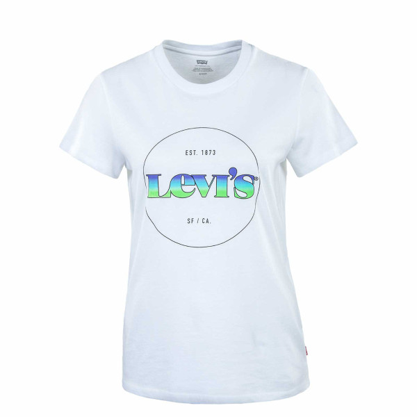 Damen T-Shirt - Perfect Circle Logo - White / Blue / Green