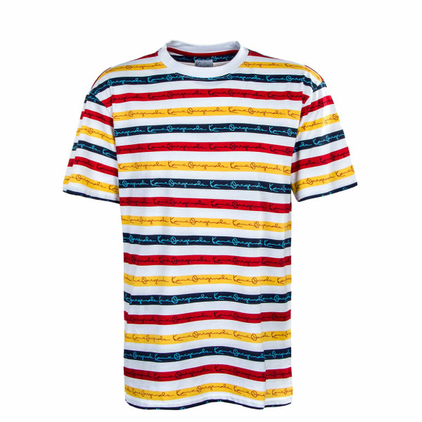 Herren T-Shirt - Originals Stripe - White / Yellow / Navy