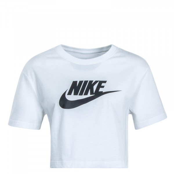 Damen T-Shirt Crop Essential White Black