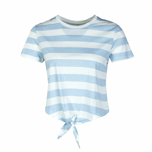 Damen T-Shirt - May Short Knot Box - Cashmere Blue Stripe