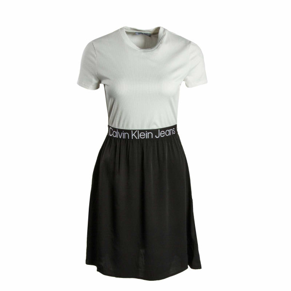 Damen Kleid - Logo Elastic - White / Black