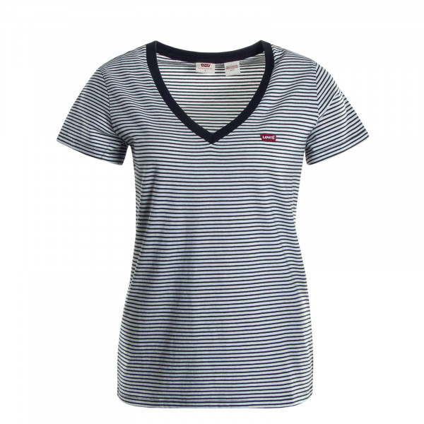 Damen T-Shirt - V-Neck Analise - Stripe Black