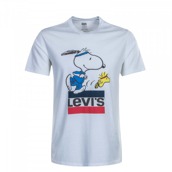 Herren T-Shirt Relaxed Fit Logo Torch Snoopy White