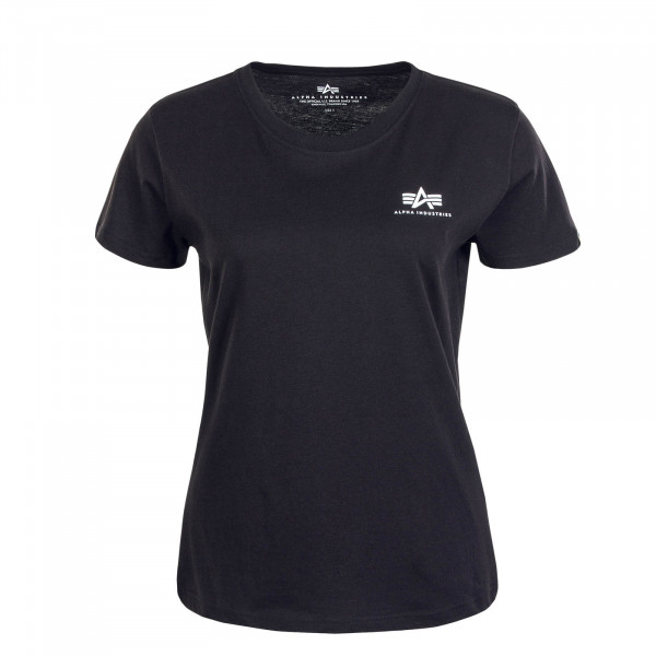 Damen T-Shirt - Basic Small Logo - Black White