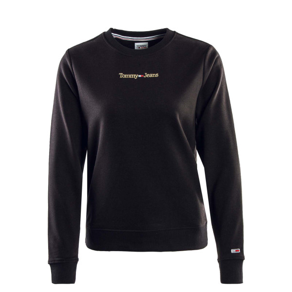 Damen Sweatshirt - Reg Gold Linear Crew - Black
