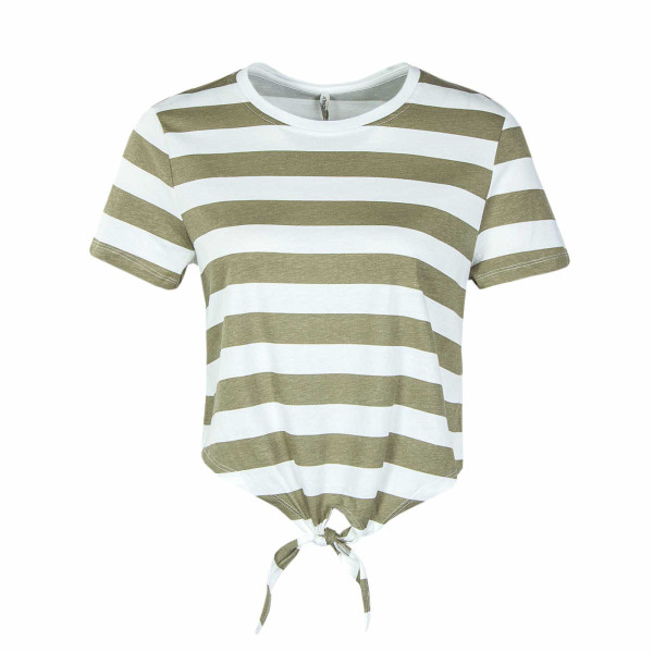 Damen T-Shirt - May Short Knot Box - Mermaid Stripes